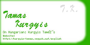 tamas kurgyis business card